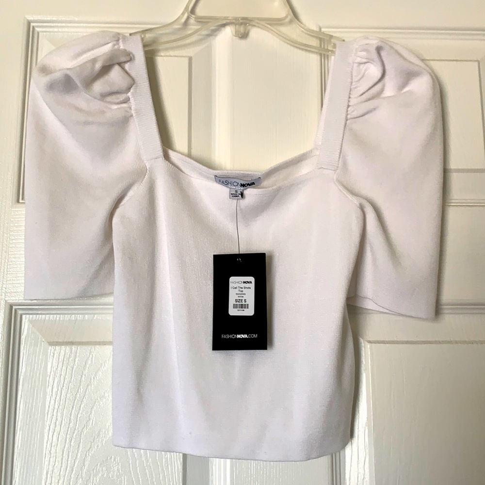 White knit crop top